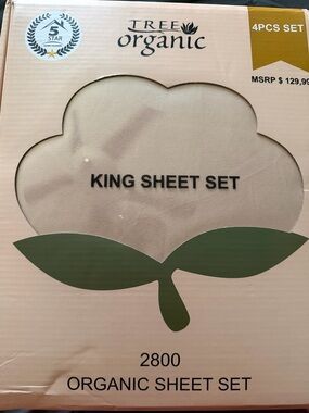King Sheet Set in Beige - 4PC Organic Bedding
